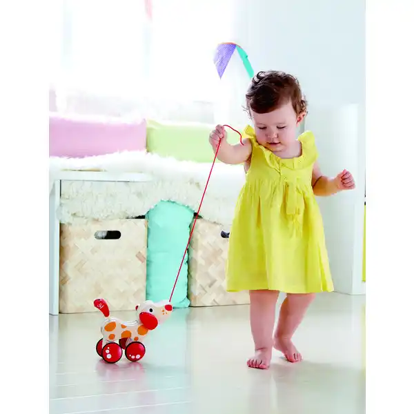 Детская каталочка на веревочке “Собачка”