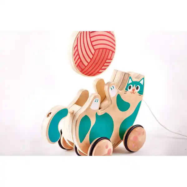 Детская каталочка на веревочке “Игривый Котенок”