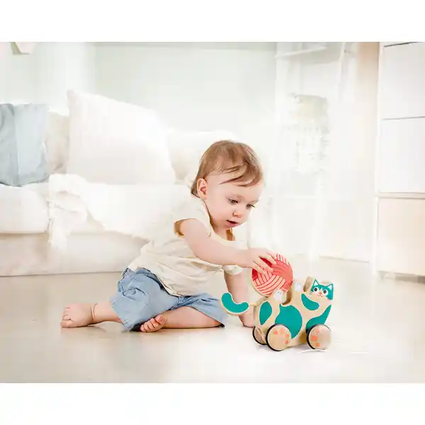 Детская каталочка на веревочке “Игривый Котенок”