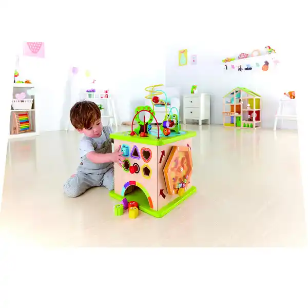 Деревянный бизикуб с подсветкой «Зверюшки»