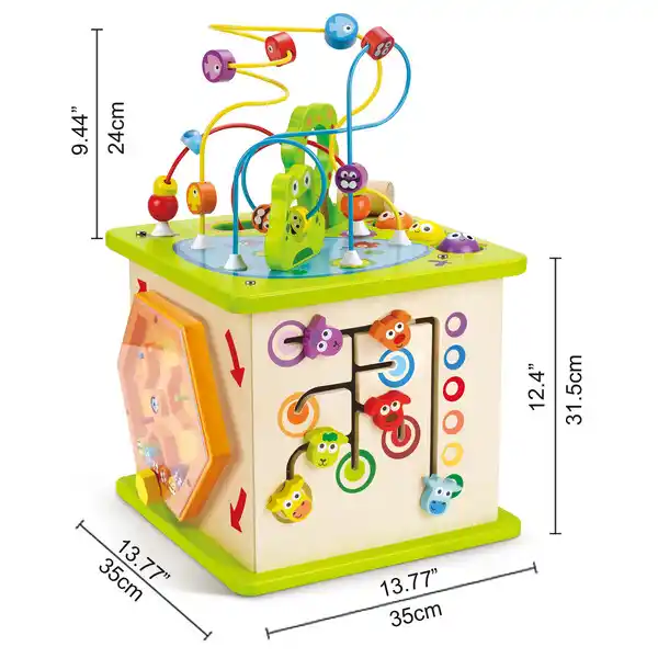 Деревянный бизикуб с подсветкой «Зверюшки»