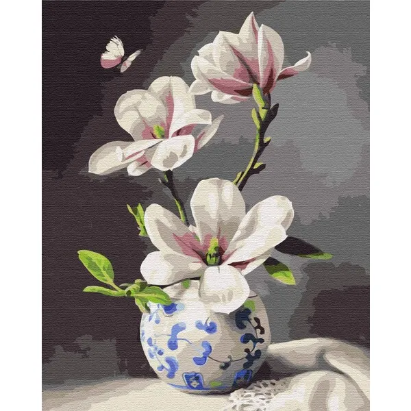 Pictură pe numere 40*50 cm (fără cutie) – Orhidei pictate în stil acuarelă