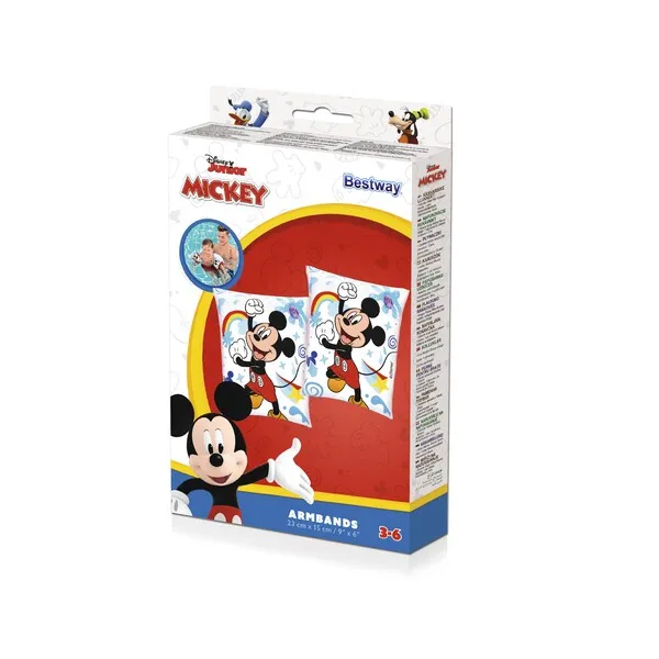 Bestway Aripioare de înot gonflabile “Mickey și prietenii” 23×15 cm, 3-6 ani