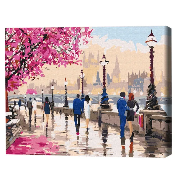 Pictură pe numere 40*50 cm (în cutie)– Plimbare  prin Londra romantică
