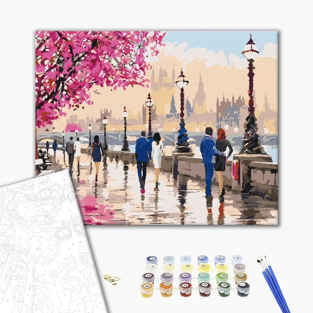 Pictură pe numere 40*50 cm (în cutie)– Plimbare  prin Londra romantică