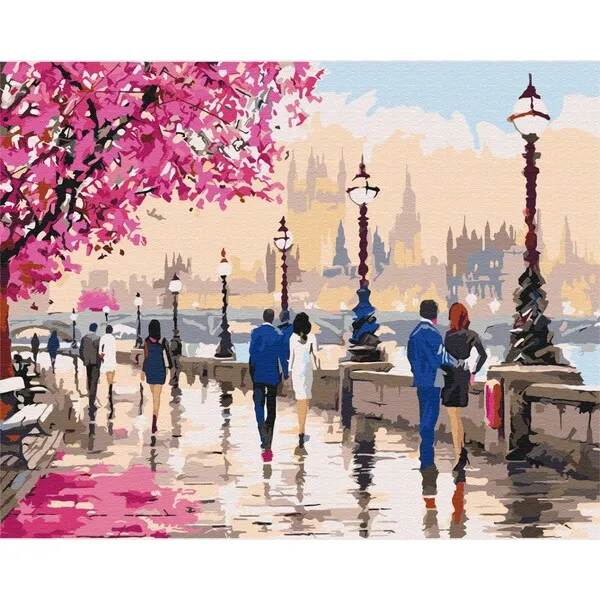 Pictură pe numere 40*50 cm (în cutie)– Plimbare  prin Londra romantică