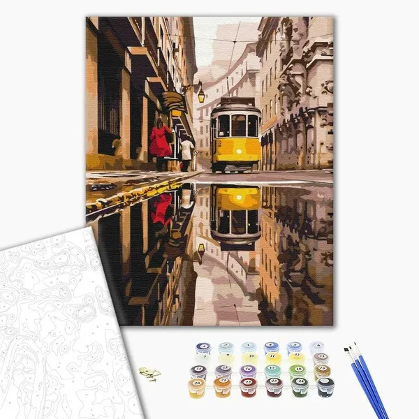 Pictură pe numere 40*50 cm (în cutie) – Tramvaiul orășenesc