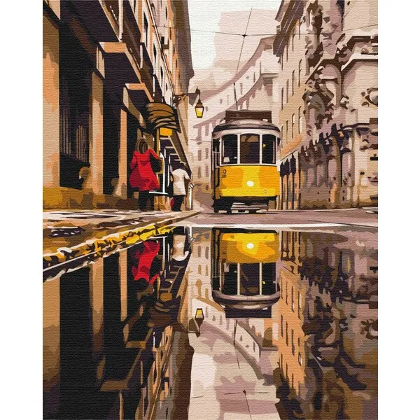 Pictură pe numere 40*50 cm (în cutie) – Tramvaiul orășenesc