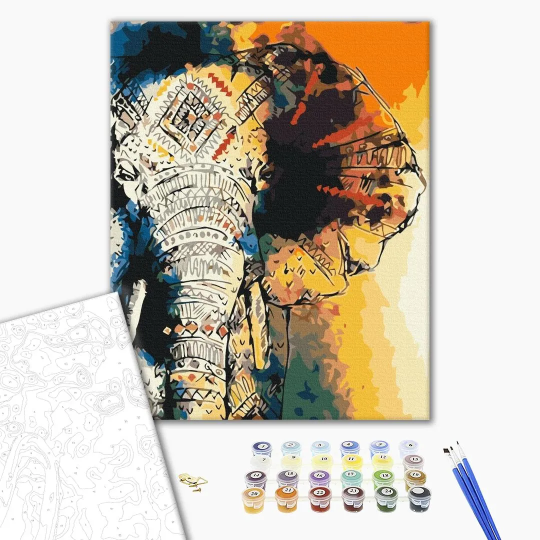 Pictură pe numere 40*50 cm (în cutie) – Desenul elefantului
