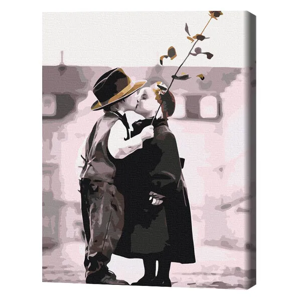 Pictură pe numere 40*50 cm (în cutie) – Primul sărut