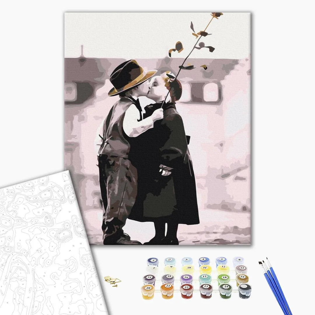 Pictură pe numere 40*50 cm (în cutie) – Primul sărut