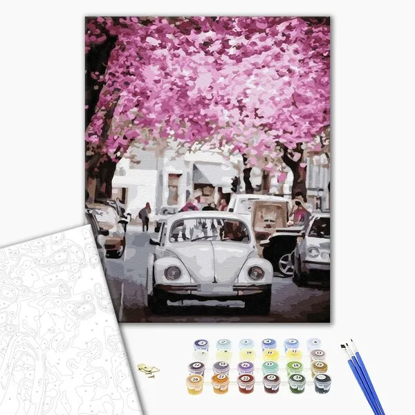Pictură pe numere 40*50 cm (în cutie) – Primăvara în oraș