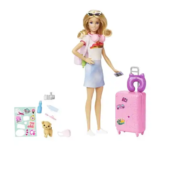 Păpușa Barbie cu accesorii și set de voiaj Malibu