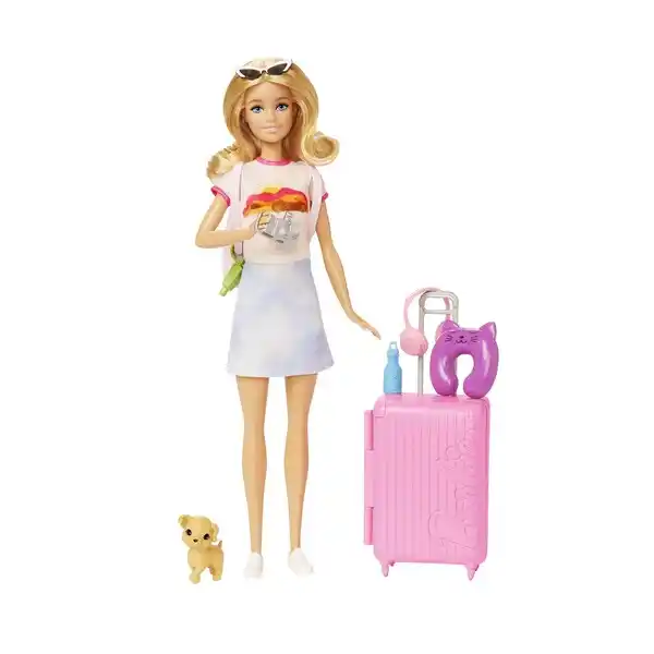 Păpușa Barbie cu accesorii și set de voiaj Malibu