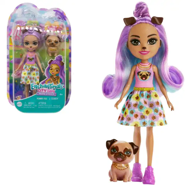Păpușa Enchantimals „Mopsul Penna și Trusty”