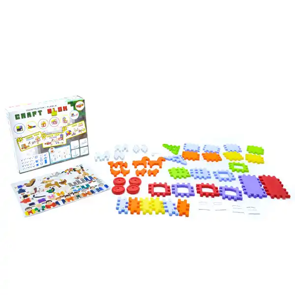 Крафт-блок конструктор с наклейками 77 элем.
