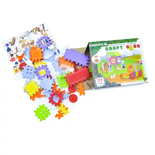 Крафт-блок конструктор с наклейками 77 элем.