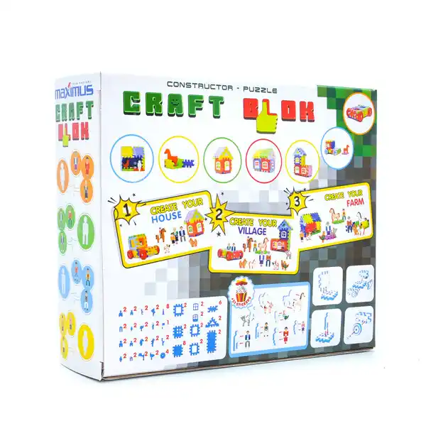 Крафт-блок конструктор с наклейками 77 элем.