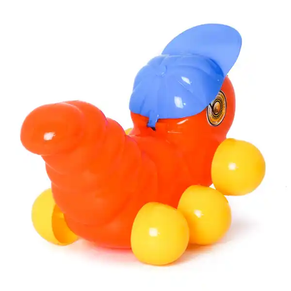 Каталка на веревочке с ручкой "Гусеница" в асс.