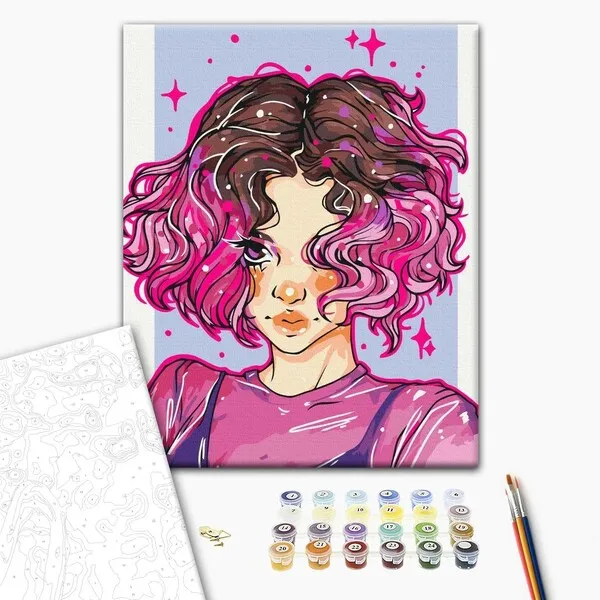 Pictură pe numere 40х50  cm (fără cutie)  – Bucle strălucitoare