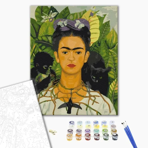 Pictură pe numere 40*50 cm (fără cutie) – Frida Kahlo. Autoportret