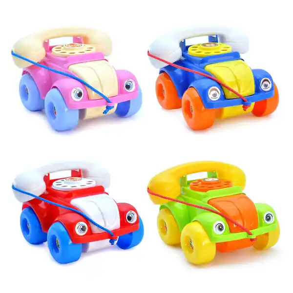 Каталка с веревочкой “Телефон” среднего размера в асс.