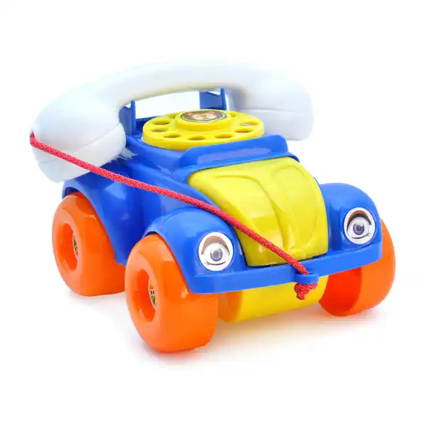 Каталка с веревочкой “Телефон” среднего размера в асс.