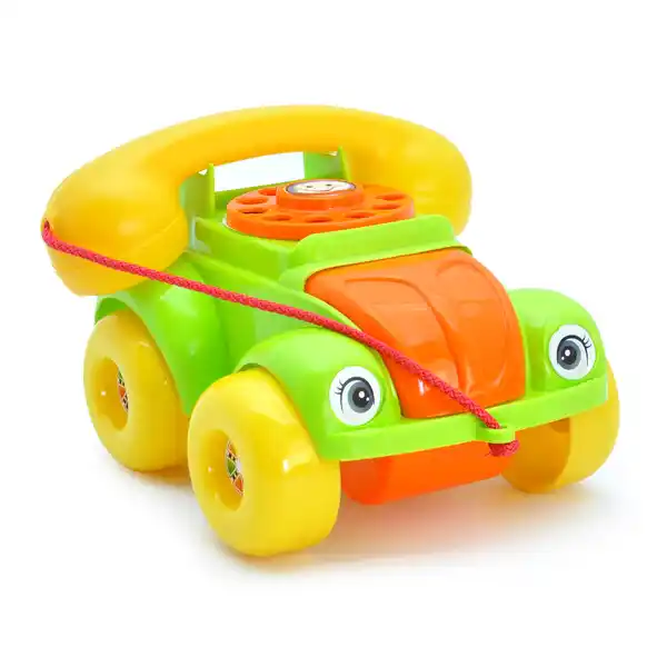 Каталка с веревочкой “Телефон” среднего размера в асс.