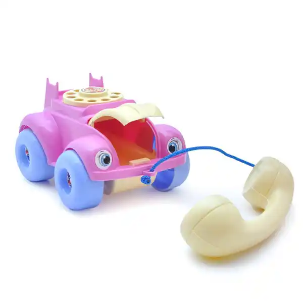 Каталка с веревочкой “Телефон” среднего размера в асс.