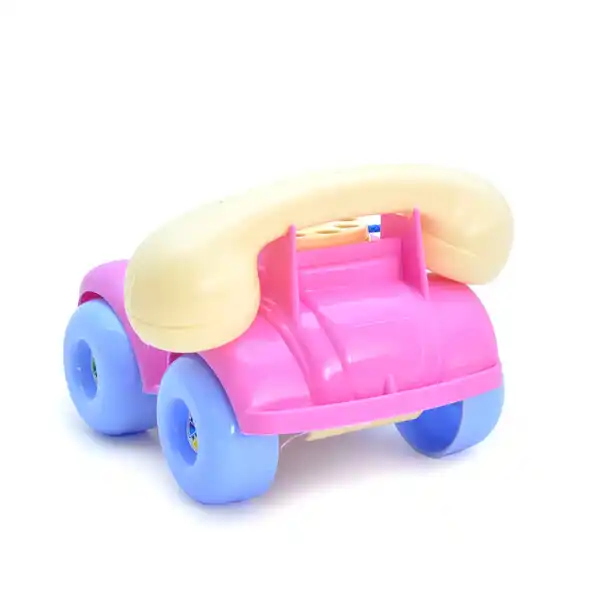 Каталка с веревочкой “Телефон” среднего размера в асс.