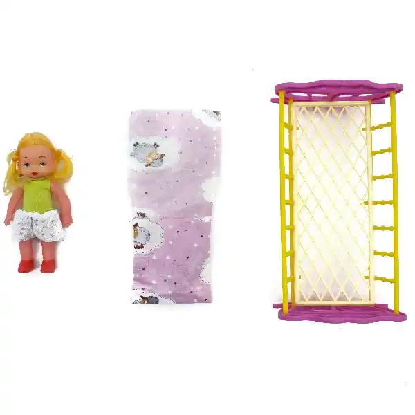 Кроватка с куклой в ассорт.