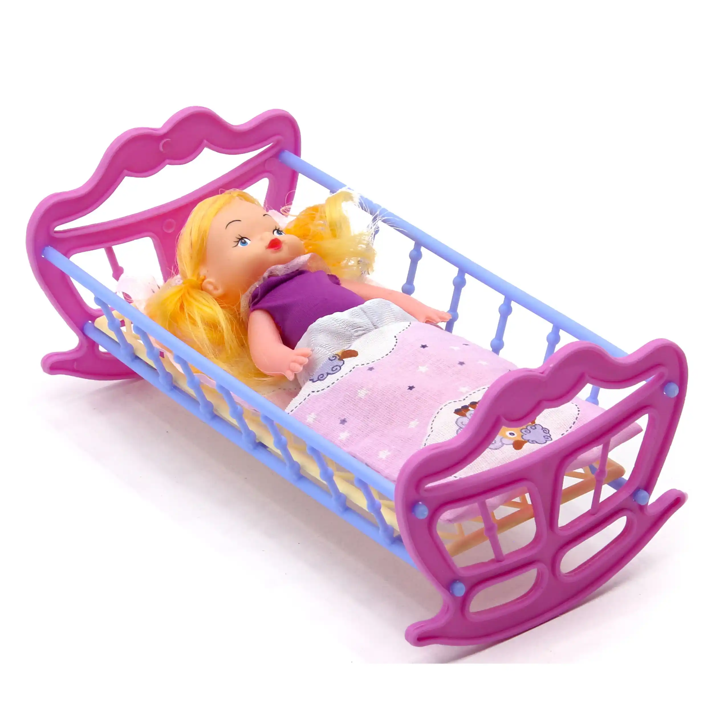 Кроватка с куклой в ассорт.