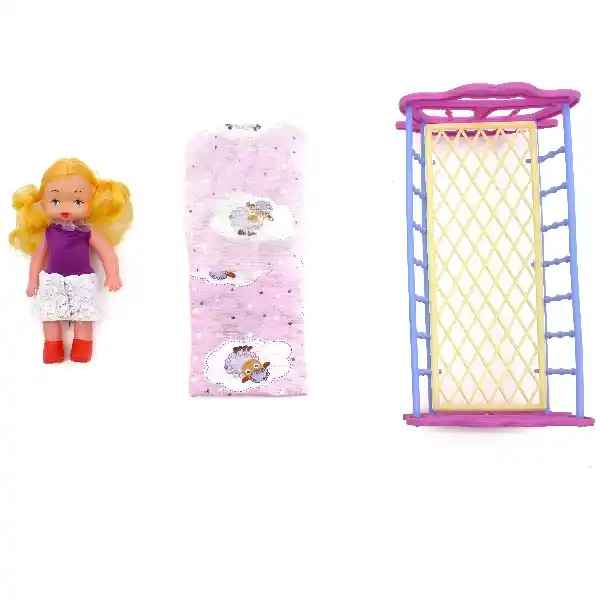 Кроватка с куклой в ассорт.