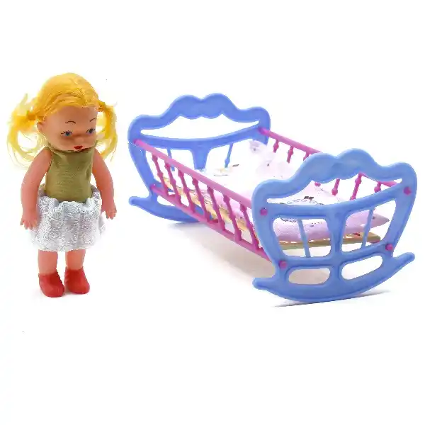 Кроватка с куклой в ассорт.