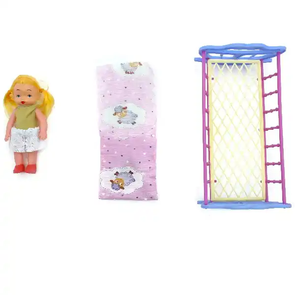 Кроватка с куклой в ассорт.