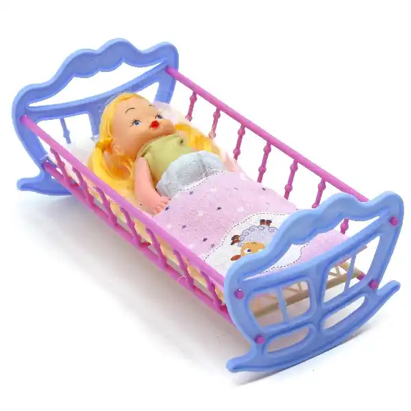 Кроватка с куклой в ассорт.
