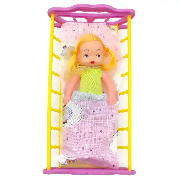 Кроватка с куклой в ассорт.