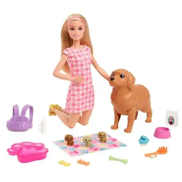 Set de joc Barbie „Cățeluși nou-născuți”