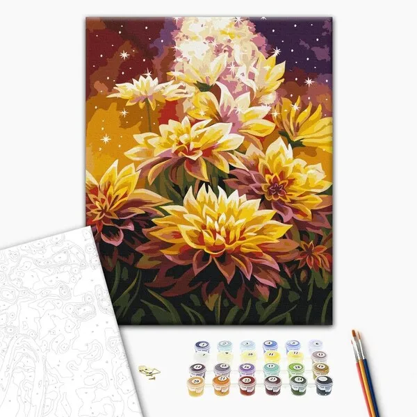Pictură pe numere 40*50 cm (în cutie) – Flori cosmice