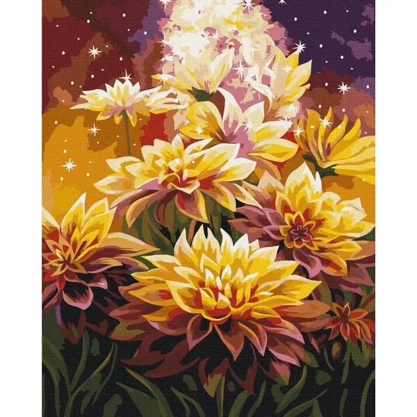Pictură pe numere 40*50 cm (în cutie) – Flori cosmice