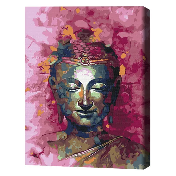 Pictură pe numere 40*50 сm (în cutie)  –  Buddha în nuanțe de roz