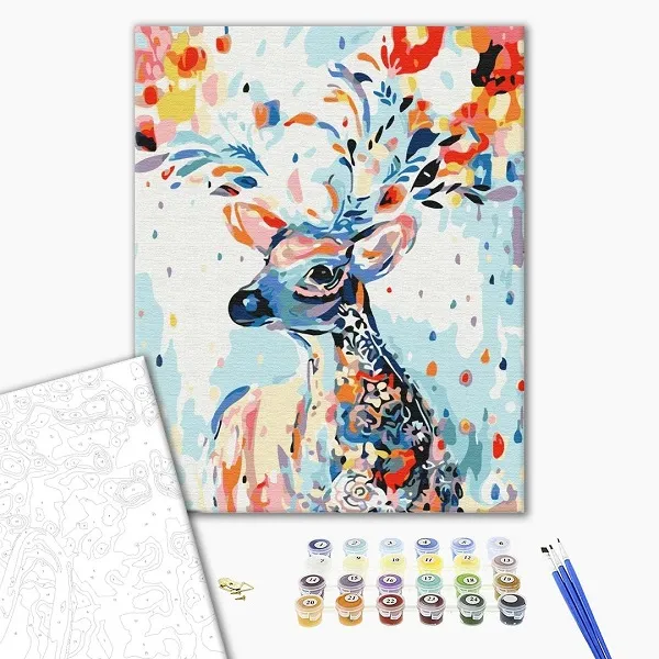 Pictură pe numere 40*50 cm (fără cutie) – Cerbul color