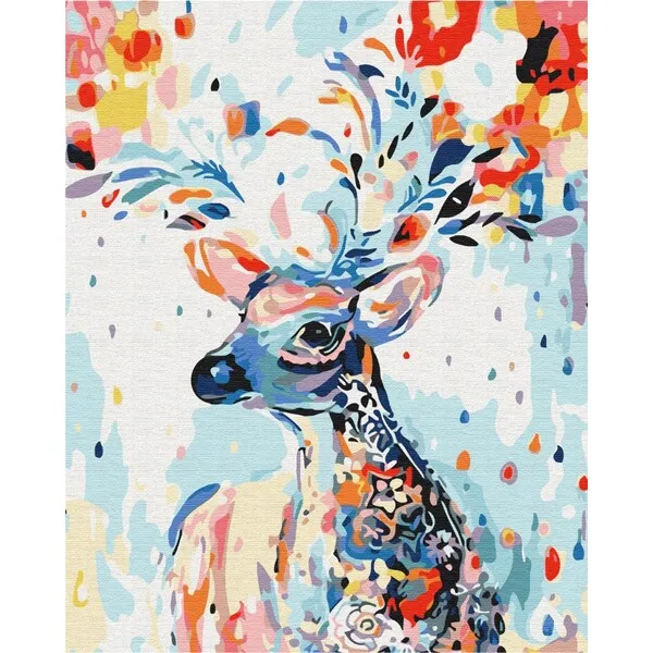 Pictură pe numere 40*50 cm (fără cutie) – Cerbul color