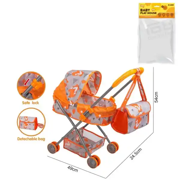 Коляска для кукол, с корзиной и сумкой