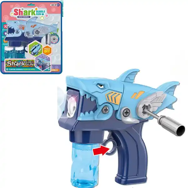 Машинка-конструктор для пускания мыльных пузырей “Акула-пистолет”