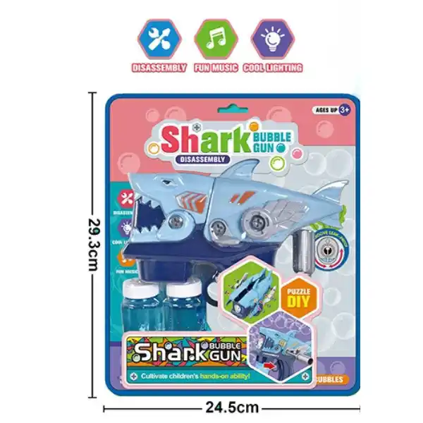 Машинка-конструктор для пускания мыльных пузырей “Акула-пистолет”