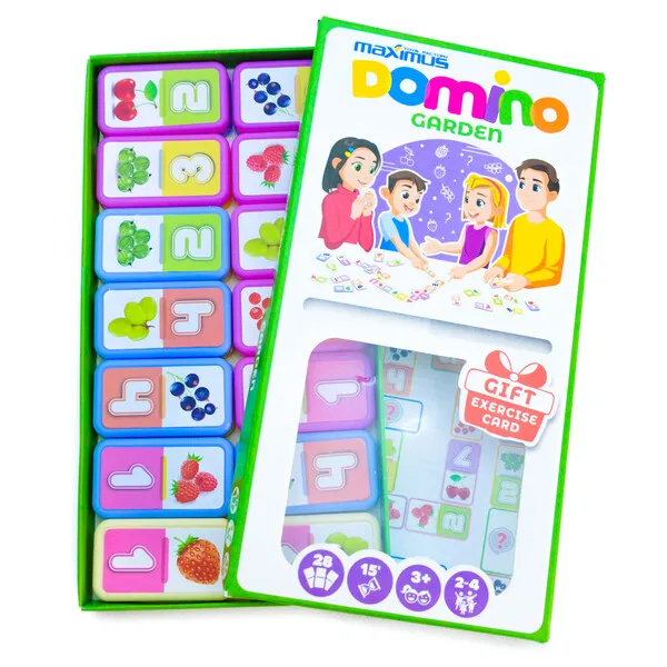Joc de masă „Domino multicolor cu fructe”, 28 dominouri