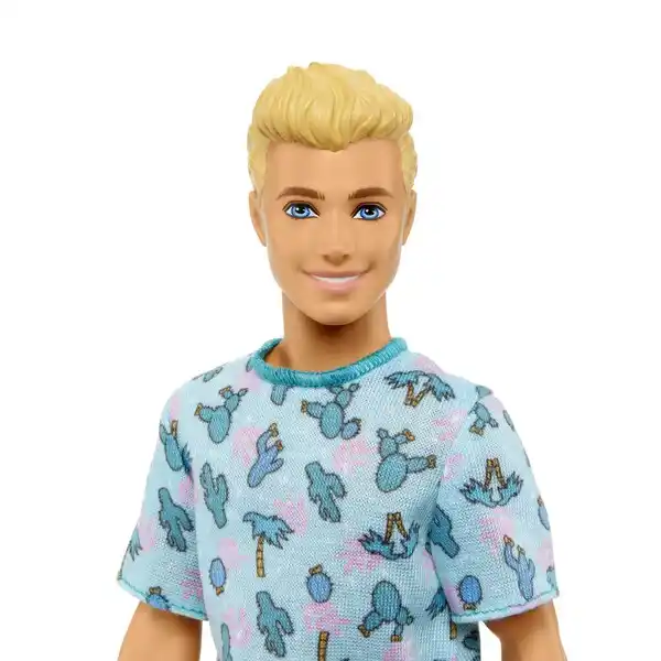Păpușă Barbie Ken “Fashionist cu părul blond și în tricou cu cactuși”