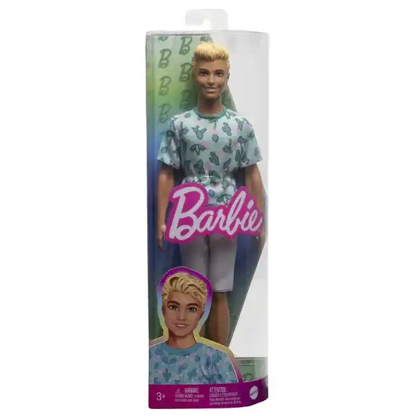 Păpușă Barbie Ken “Fashionist cu părul blond și în tricou cu cactuși”