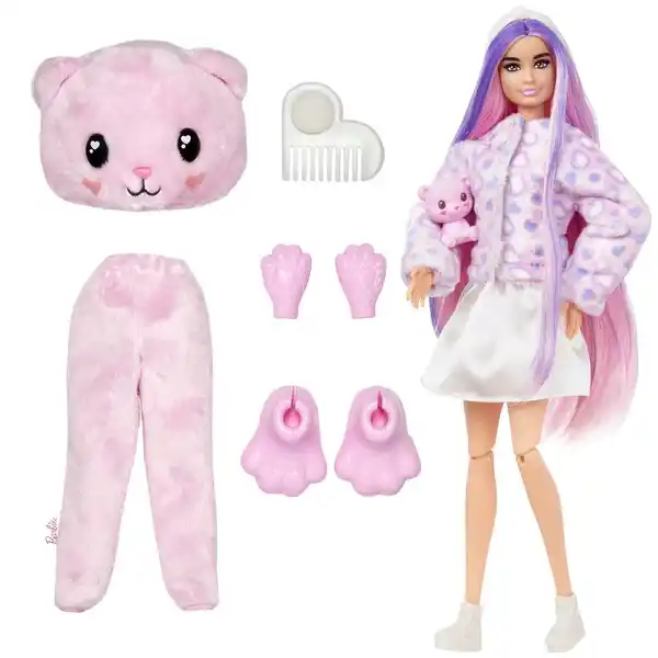 Papușa Barbie Cutie „Barbie în costumul de pluș a ursulețului Teddy”